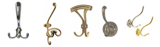 Виды мебельных крючков